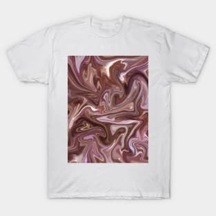 Dusty Rose and Purple Silk Marble - Purple, Pink, Beige Liquid Paint Patternern T-Shirt